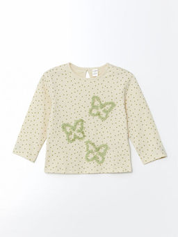 Bisiklet Yaka Puantiyeli K?z ?ocuk Ti??rt