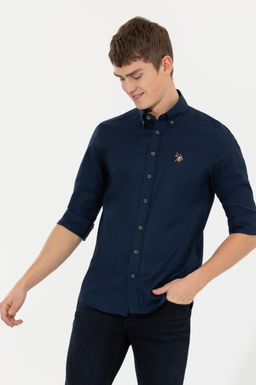 U. S. Polo Assn / Рубашка мужская темно-синяя Uzunkol Basic