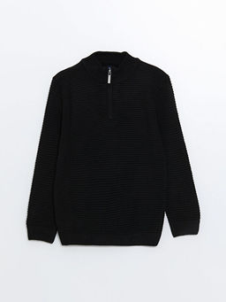 Dik Yaka Basic Uzun Kollu Erkek ?ocuk Triko Kazak