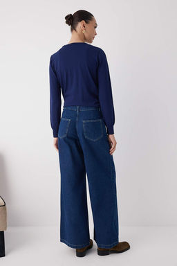 Trendyolmilla Wardrobe Essentials Mavi Yuksek Bel Wide Leg Palazzo Jeans TWOAW26JE00015 фото 4