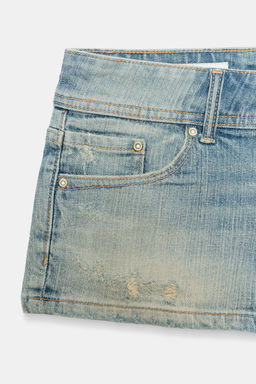 SHORTS MINI DENIM TRF TIRO BAJO / Azul claro - Zara фото 7