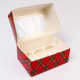 Цена за 5 шт. Коробка для 6 капкейков с окном «С Новым годом», 25×17×10 см