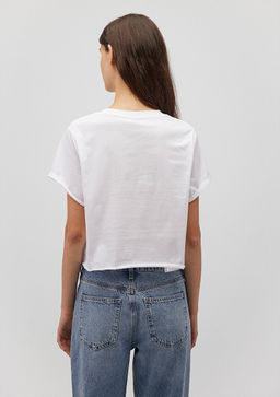 Beyaz Basic Tisort - Mavi фото 4