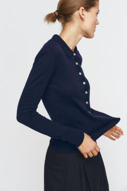 FINE KNIT WOOL POLO SHIRT - Zara фото 12