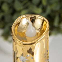 Светодиодная свеча, ночник LED RISALUX «Новый год», от батареек, 3.8×3.8×7.5 см, МИКС