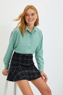 Siyah Etek Ucu Volanl? Tuvit Kumas Mini Boy Dokuma Etek TWOAW22ET0448