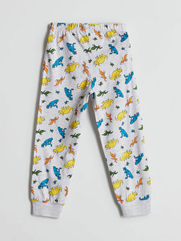 Beli Lastikli Dinozor Bask?l? Erkek ?ocuk Pijama Alt?