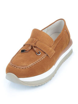 03-5951-2 BROWN Лоферы женские (натуральная замша) - No name фото 4