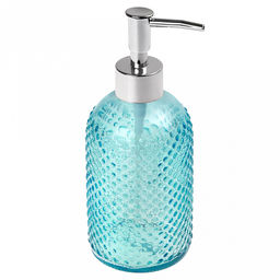 Дозатор для жидкого мыла пластмассовый "Лагуна" 500мл, д7,5см h19см, корпус стекло, цвета микс (Китай)
