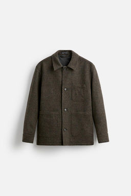 WOOL OVERSHIRT WITH POCKETS - Zara фото 7