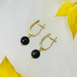 Серьги из золотистого Обсидиана