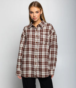 Рубашка #КТ225 (5), белый,шоколадный