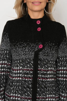 Кардиган В 1742 ст/черно-ягодный
