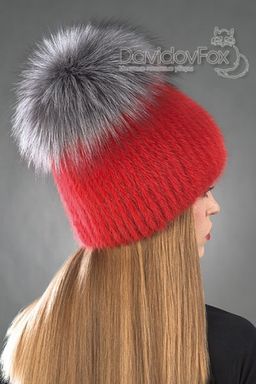 Шапка Лыжница норка алая