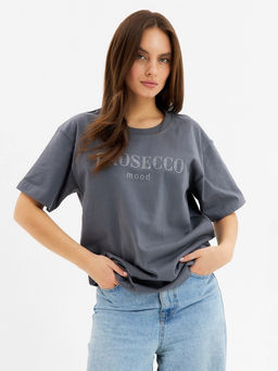 Футболка женская KAFTAN: Prosecco, серая, размер 48-50