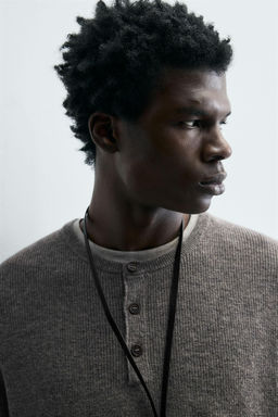 RIBBED BUTTON-NECK JUMPER - Zara фото 5