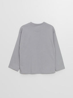 Bisiklet Yaka Uzun Kollu Bask?l? Erkek Bebek Ti??rt - Waikiki фото 3