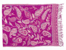 Палантин с вышивкой (шерсть вареная) в ассортименте № Тк906/94 - Ганг фото 2