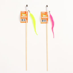 Дразнилка - удочка Веселый червячок на деревянной палочке, микс цветов - Пижон фото 5