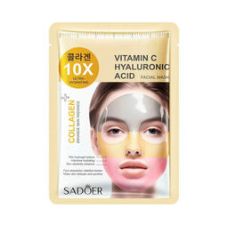SADOER Гидрогелевая маска для лица с гиалуроновой кислотой и витамином С 10X ULTRA GIDRATING