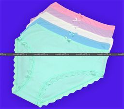 Цена за 5 шт. Трусы женские Турция большие размеры арт. 16301 (110697, 63997) БЕЛЫЕ 7XL (58-60) - For you фото 7