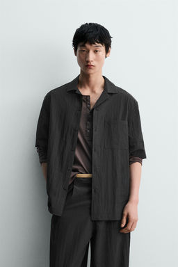 CAMISA RELAXED FIT TEXTURA / Negro - Zara фото 2