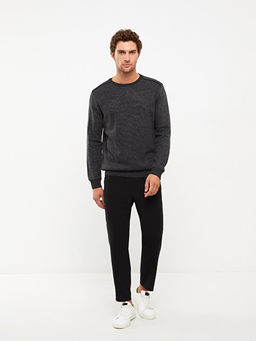 Bisiklet Yaka Uzun Kollu Erkek Sweatshirt