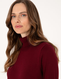 Vi_ne Slim Fit Bal_k__ Yaka Basic Kazak