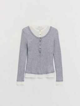 Облегающий лонгслив с двумя слоями / Zarina  фото 2