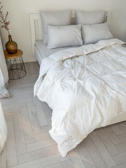 Одеяло с пуxом 170x205 белый х/б, ПЭ/пух/перо