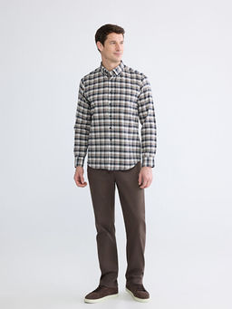 Regular Fit Ekose Gabardin Erkek G?mlek