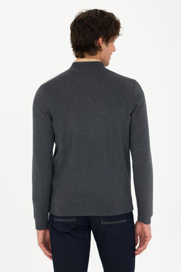 U. S. Polo Assn Мужской базовый трикотажный кардиган антрацитового меланжа - U.s. polo assn фото 19