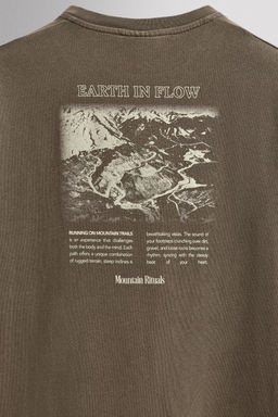 CAMISETA REGULAR FIT GR?FICO ESTAMPADO / Marr?n / Topo
