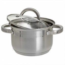 Кастрюля нерж. 2,2л, 16см, стекл. крышка, арт. ВЕ-110/2