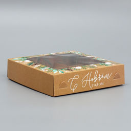 Цена за 5 шт. Коробка под 9 конфет «С Новым годом», эко, 14.5×14.5×3.5 см