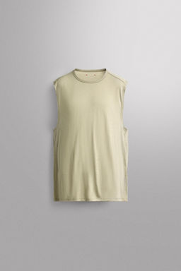 CAMISETA TANK LIGERA LINO - ALGOD?N / verde lavado - Zara фото 7