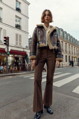 HIGH-WAIST FLARE TROUSERS