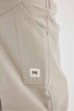 Брюки прямого кроя из смесового льна Relax Fit - Defacto фото 8