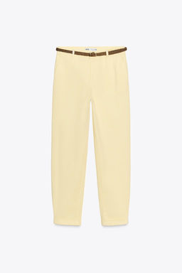 CHINO TROUSERS WITH BRAIDED BELT - Zara фото 6