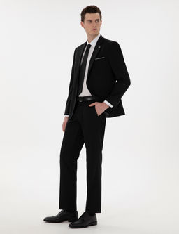 Siyah Slim Fit Y_n Tak_m Elbise