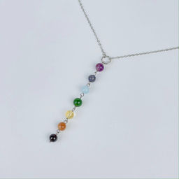 Колье на цепочке 7 чакр из Самоцветов - Радуга самоцветов фото 2