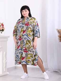 Платье летнее с ярким рисунком женское - Almond фото 5