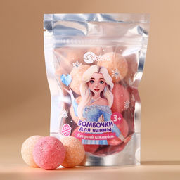 Бомбочки для ванны детские Принцесса, аромат ягодный коктейль, 6?20 г, Чистое счастье
