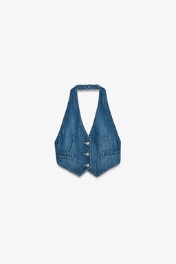 TIE DENIM TOP - Zara фото 7