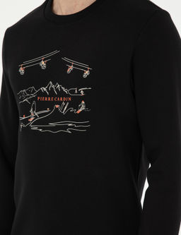 Siyah Regular Fit Sweatshirt - Pierre cardin фото 7