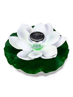 Садовый светильник для водоемов 28 х 28 х 9 см на солнечной бат-е "Лотос" бел N011