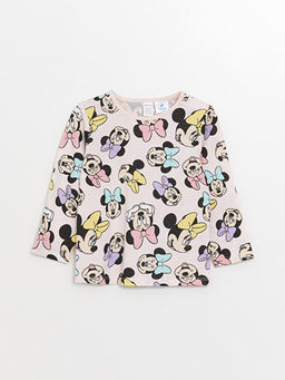 Bisiklet Yaka Minnie Mouse Bask?l? K?z Bebek Pijama ?st
