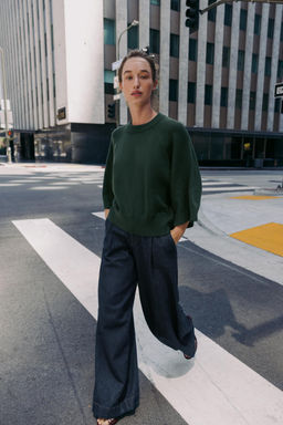 KNIT SWEATER WITH LOOSE-FIT SLEEVES