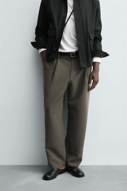RELAXED FIT PLEATED TROUSERS - Zara фото 2