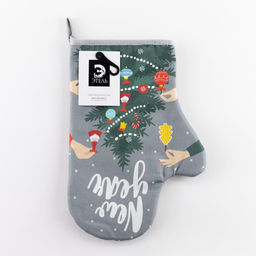 Цена за 2 шт. Варежка-прихватка New year 20×28 см, саржа, 100% хлопок, ватин 250 г/м²